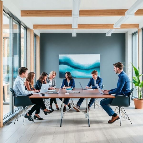 Sechsköpfiges Skillventure-Team im Düsseldorfer Büro